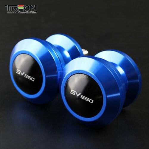 Motorcycle Accessories CNC Aluminum Swing Arm Spools Slider For SUZUKI SV650 SV 650 With Logo Motorcycle Stand Screws 8mm