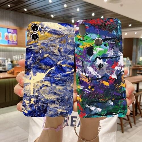 Soft Silicone Case For Samsung Galaxy A52 A32 4G A72 A02 A02S A42 A12 5G Gradient Art Graffiti Painted Pattern Back Phone Cover