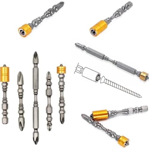 1/4" Cross Head Screwdriver Bit Double Head Electric Screwdriver Set Hardness Magnetic 65MM Cross Head Screwdriver Bit Tools