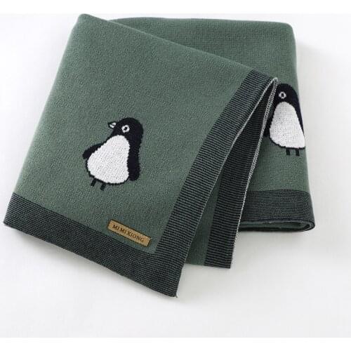 Baby Blankets Super Soft 100%Cotton Knitted Newborn Infant Unisex Swaddle Wrap 100*80cm Toddler Sleeping Quilts for Stroller Bed