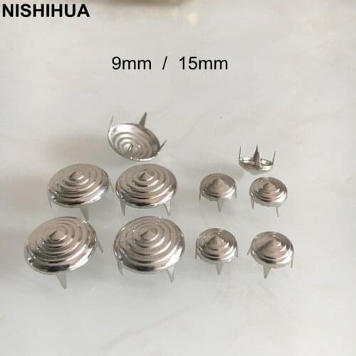 Wholesale 200 pcs - Silver Metal Cone Spiral Claw Rivet Studs 9mm 15mm Easy to Sep Up Decoration Studs For Hat Shoes Clothes -G