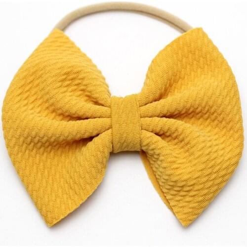 Fit All Baby Big Bow Turban bebes Headband Knot Headbands Over Sized Hair Bow Newborn Nude Nylon Head Band Girl Large Hair Bows