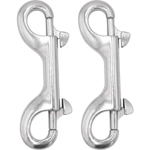 Stainless Steel Double-Head Spring Hook Stainless Steel Double-Head Clasp Hook Metal Clip for Marine Rigging