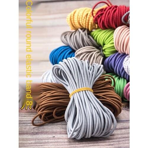 Colorful Round Elastic Belt Pants Underwear Childrens Jump Rubber Band Shoelaces Hat Decoration High Elasticity