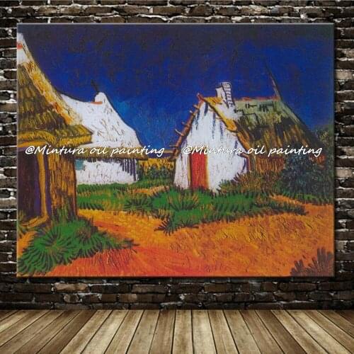 Hand Painted Reproduction Hihg Q. Vincent Van Gogh Impressionist House Oil Painting On Canvas Wall Art Decoration Home Picture