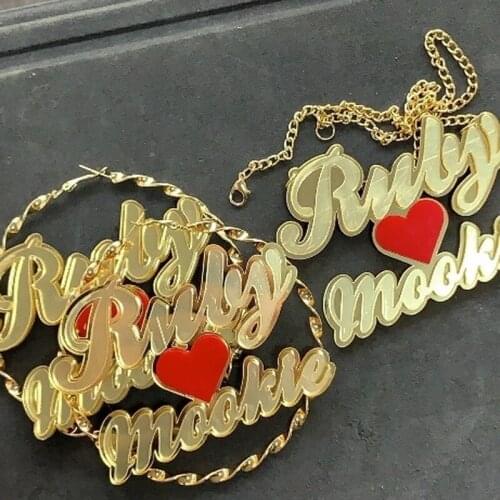 Hoops Earrings 2020 Brand Earrings Name Earrings Aretes Bamboo Earrings Acrylic Hoop Earrings Personalized Jewelry