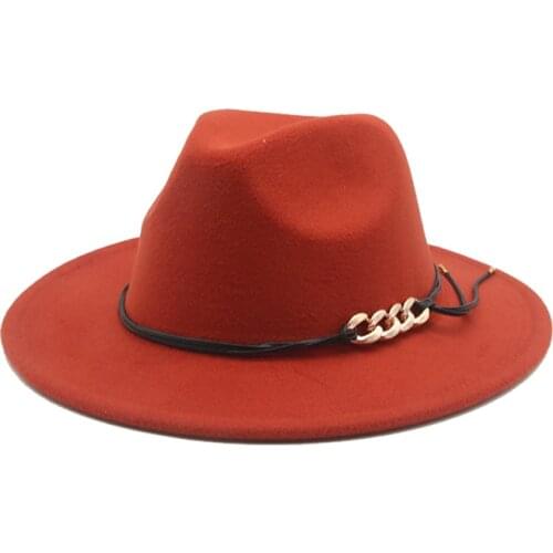 Winter Women Hat Solid Wide Brim Fedora Hat Belt Men Caps Jazz Cap Formal Church Felted Men Women Fedora Hats Sombreros De Mujer