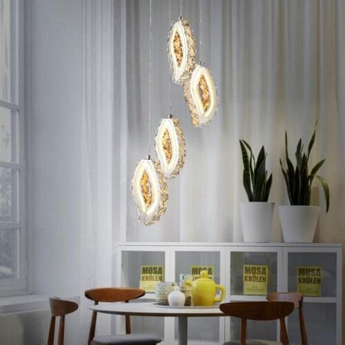 Modern chandelier Simple led crystal chandelier Table chandelier Crystal hanging lamp Creative restaurant study lamp led light