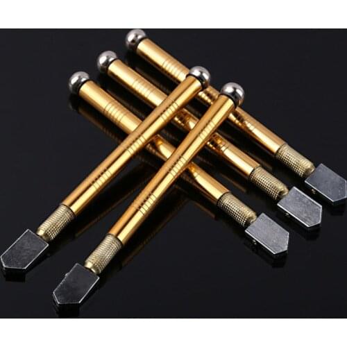 Glass cutter diamond cutter head steel blade cutting tool oil supply anti-skid metal handle 175mm for manual tool cutting