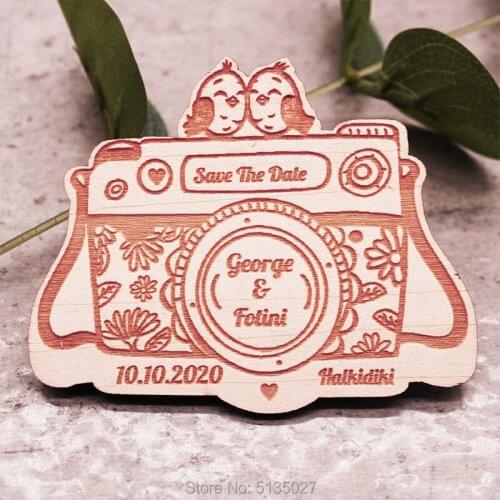 Wedding favors,Birds Wedding save the date magnets, Custom magnets, wooden save the date magnets