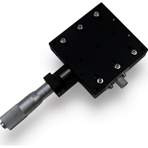 X Axis Manual Fine-tune Slide Precision Displacement Platform Cross Rail Table Micrometer Sliding stage LX80-C 80*80mm