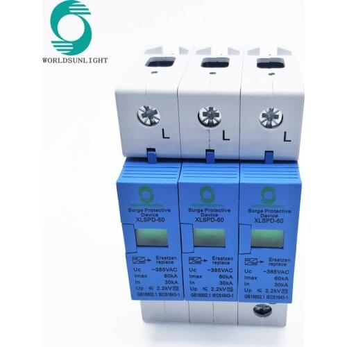 XLSPD-60 AC SPD 3P 30KA~60KA B ~385V House Surge Protector Protective Low-voltage Arrester Device