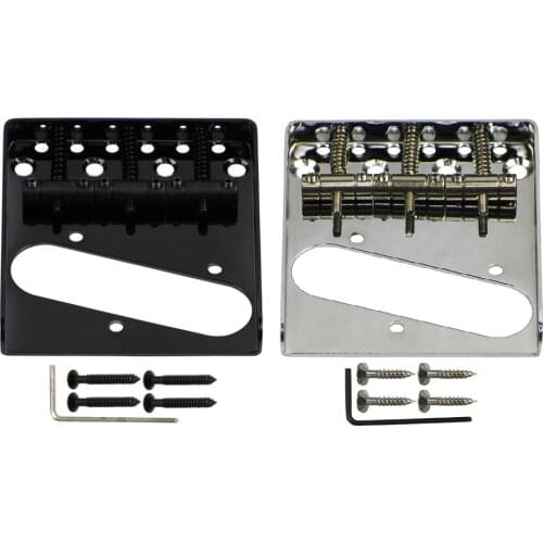 FLEOR Vintage Guitar 3 Saddle Bridge TL Guitar Parts, Black or Chrome