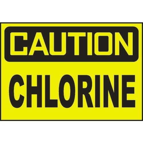 Caution Chlorine Tin Safety Sign Metal Plaque 12x8 Inches