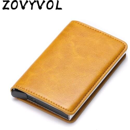 ZOVYVOL RFID Wallet ID Card Case Aluminium Travel Purse Business Credit Card Holder Wallet Unisex Metal Blocking Small Wallets