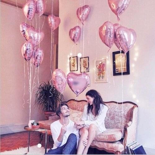 10pcs 18inch Foil Heart Balloon Wedding Decoration Silver Rose Gold Star Balloons Birthday Baby Shower Wedding Party Supplies