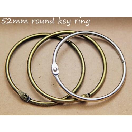 10pcs 50mm Vintage Big Key Chains Antique Bronze/Antique Sliver Key Chains For DIY Key Chains Kits Making Fit Unisex