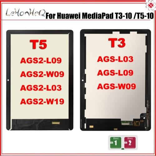 100% Test Tablet For Huawei MediaPad T3 T5 10 AGS-L03 AGS-L09 AGS-W09 AGS2-L09 AGS2-W09 AGS2-L03 Touch Screen Digitizer Assembly