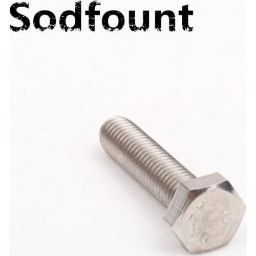 20pcs DIN933\GB5783 M4 M5 M6 304 Stainless Steel hex bolts Outside the hexagonal screw