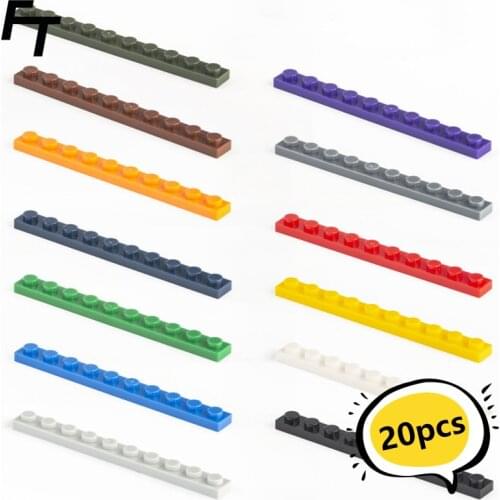 20 Pieces of Bulk Small Particle 4477 MOC Building Block 1x10 Low Board Accessories Building Block Castle Toys