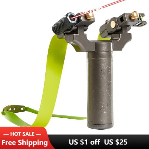 360 spinning Slingshot Laser Aiming Rotary Bow Slingshot Hunting Slingshot Catapult Rubber Band Shooting Good Quality