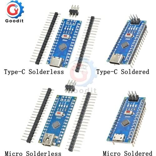 Micro USB/Type-C Adapter CH340 Nano V3.0 ATMEGA328P-MU ATMEGA328 Microcontroller Module Development Board for Arduino