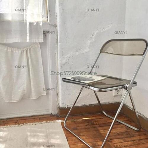 Acrylic transparent chair net red folding chair ins restaurant dining chair modern minimalist clothing store photo makeup chair