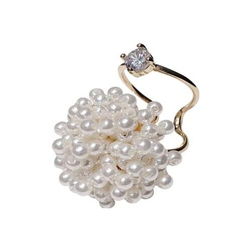 Baroque retro pearl ring Handmade Creative Gold rings Girl light luxury Gift for Women Engagement Adjustable Jewelry Accessories