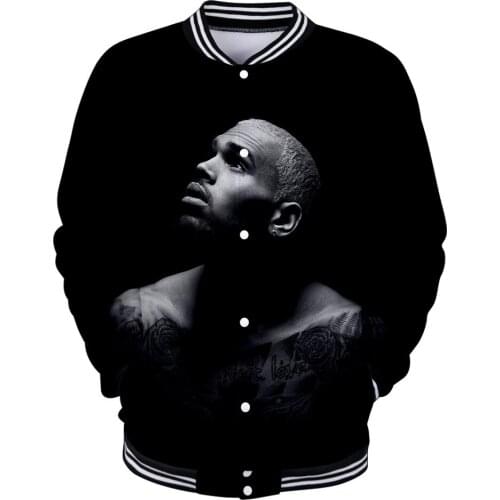 Breezy Chris Brown 3D Print Baseball Jacket Men Bomber Jacket Outerwear Streetwear Casual Tracksuit Hip Hop Hoodies Sweatshirt