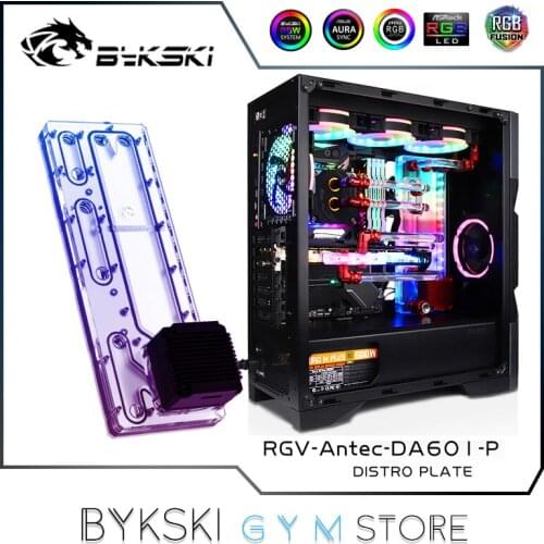 Bykski Distro Plate For Antec DA601 Case, 360 Radiator Water Cooling Loop Solution, 12V/5V RGB SYNC, RGV-Antec-DA601-P