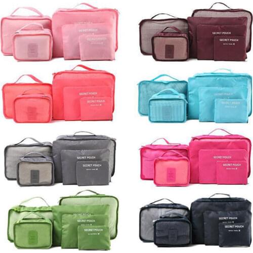 2020 New 6pcs Travel Waterproof Organizer Bag Clothes Portable Storage Case Luggage Suitcase Storage bag Fashion