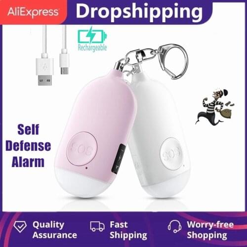 130dB Self Defense Alarm Keychain Emergency LED Flashlight Portable Safesound Personal Alarm Siren For Women Girl Kid Elderly