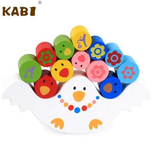 Early childhood educational toys baby hand-eye coordination bird balance building blocks Early Montessori Educational Toys