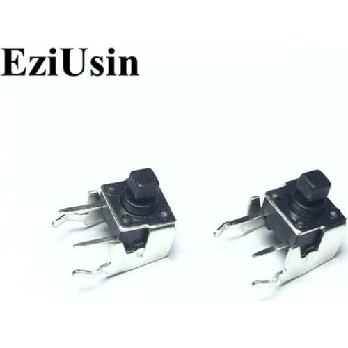 EziUsin 100pcs 6*6*7.3 With Stent Square Head Botton PCB Keyboard Light Touch Quiet Micro Switch Mini Touch Keys Interrupteur