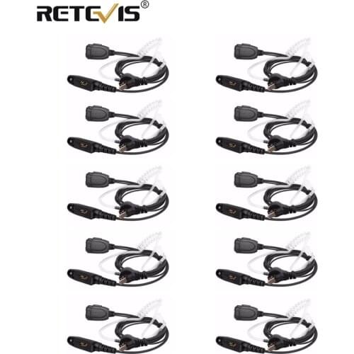 10pcs Retevis Air Acoustic Tube Earpiece Walkie Talkie Headset For Motorola GP328PLUS GP388 For Retevis RT82/RT87/RT83 J9127E