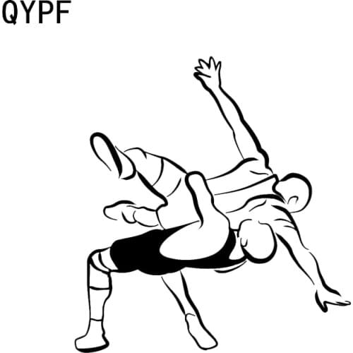 QYPF 12.1*13CM Interesting Stickers Car Styling Reflective High Quality Wrestling Graphic Accessories Silhouette C16-0405