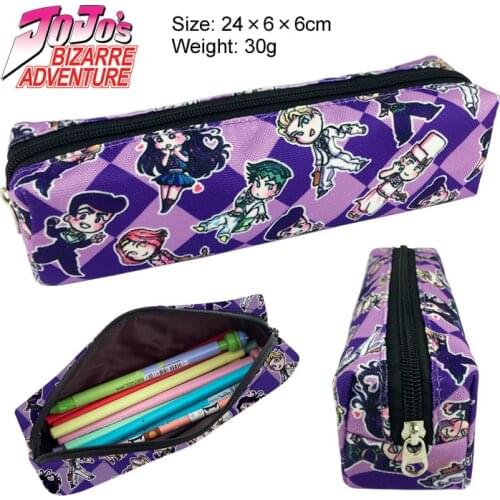 IVYYE 1PCS JoJos Bizarre Anime Cosmetics Bags Canvas Zipper School Pencil Case Storage Pen Bag Large Pouch Stationery Gift New