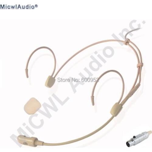 Classical Cardioid Headset Microphone for Shure SLX PGX ULX QLX etc Wireless Stage Performance Mics Beige Dual ear Mike TA4F