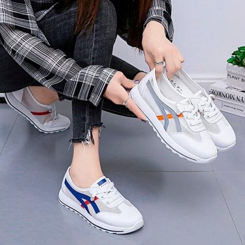 Women Leisure Shoes Luxury Brand Sneakers Breathable Flats Outdoor Fashion Trainers White Casual Shoes Summer Lady Krasovki