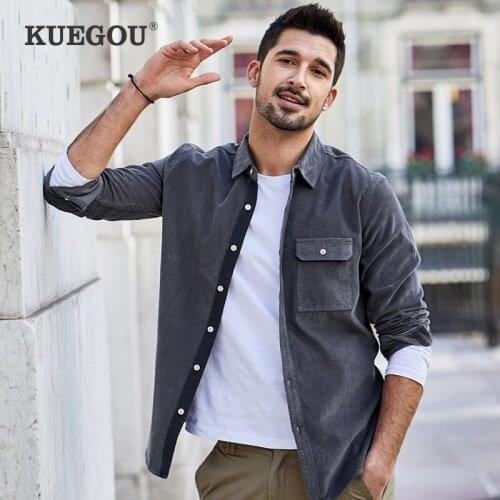 Мужские теплые рубашки KUEGOU China At AliExpress