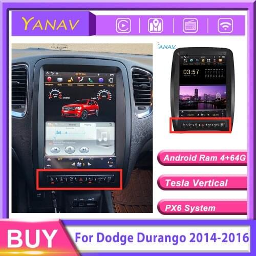 2 Din Android Tape Recorder For Dodge Durango 2014-2016 Vertical GPS Navi Car Radio Audio Car Stereo Multimedia Player Head Unit