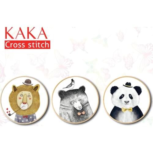 Cross stitch kits,Embroidery needlework sets with printed pattern,11CT-5D canvas for Home Decor Painting,animals CKA0053
