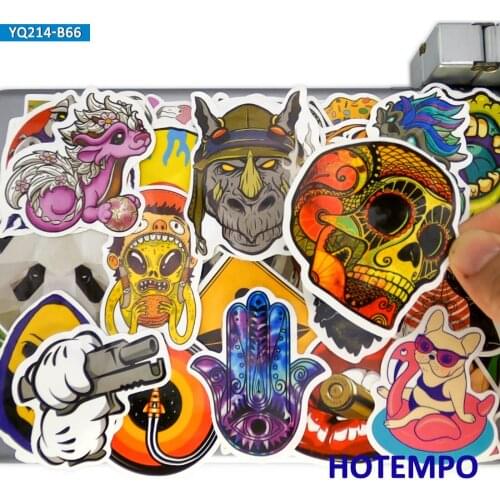 65pcs Street Art Graffiti Fashion Funny Mix Laptop Phone Skateboard Motorcycle Car Stickers for Guitar Luggage Bike Case Sticker