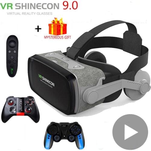 New VR Shinecon Casque Viar 3D glasses virtual reality helmet goggles lens for iPhone Android smartphone smartphone binoculars