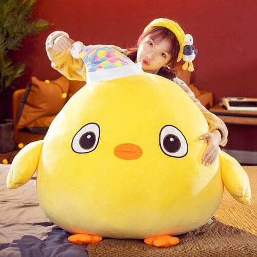 Super Cute Little Chicken Plush Toy Big Soft Fat Yellow Chick Doll Pillow for Girl Birthday Gift 80cm 100cm DY50921