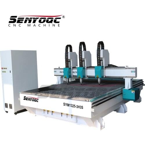 Supply pneumatic multi heads cnc router for wood carving head drilling machine pellet making