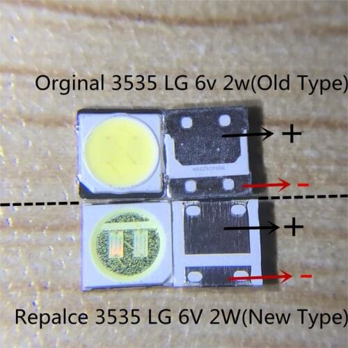 Fifth generation LG Innotek Ypnl-LED LED Backlight High Power LED 2w 6v 3535 Cool White LCD Backlight for TV Applications 60PCS