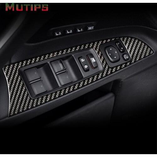 Mutips 4pcs/set Window Lift Control Frame Panel Cover Carbon Fiber for lexus IS250 300 350C 2006 2007 2008 2009 2010 2011 2012