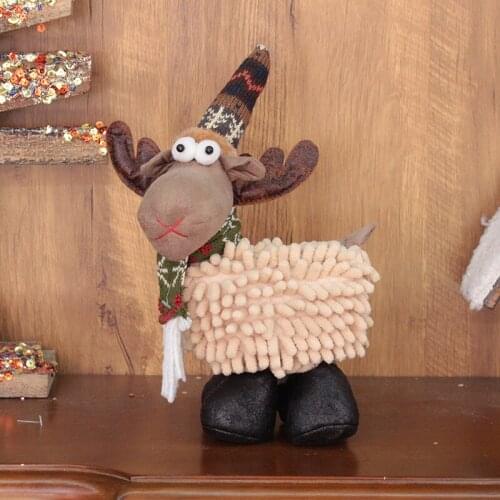 Christmas Crafts Christmas Decorations Creative Fabric Mini Four-Legged Deer Deer Doll Front Desk Pose