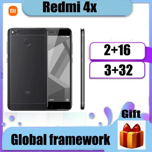 Smartphone Xiaomi redmi 4X Google play 4000mAh HD screen Snapdragon 435 13.0MP rear camera